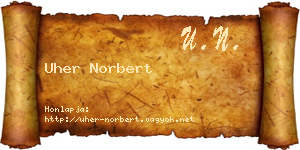 Uher Norbert névjegykártya